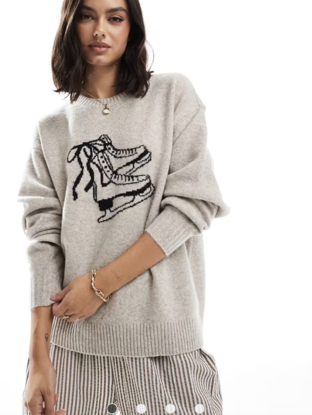 Hollister,Cozy Light Gray Sweater with Skate Graphic, Size S